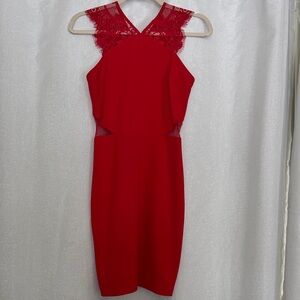 Express Red Lace Mini Dress